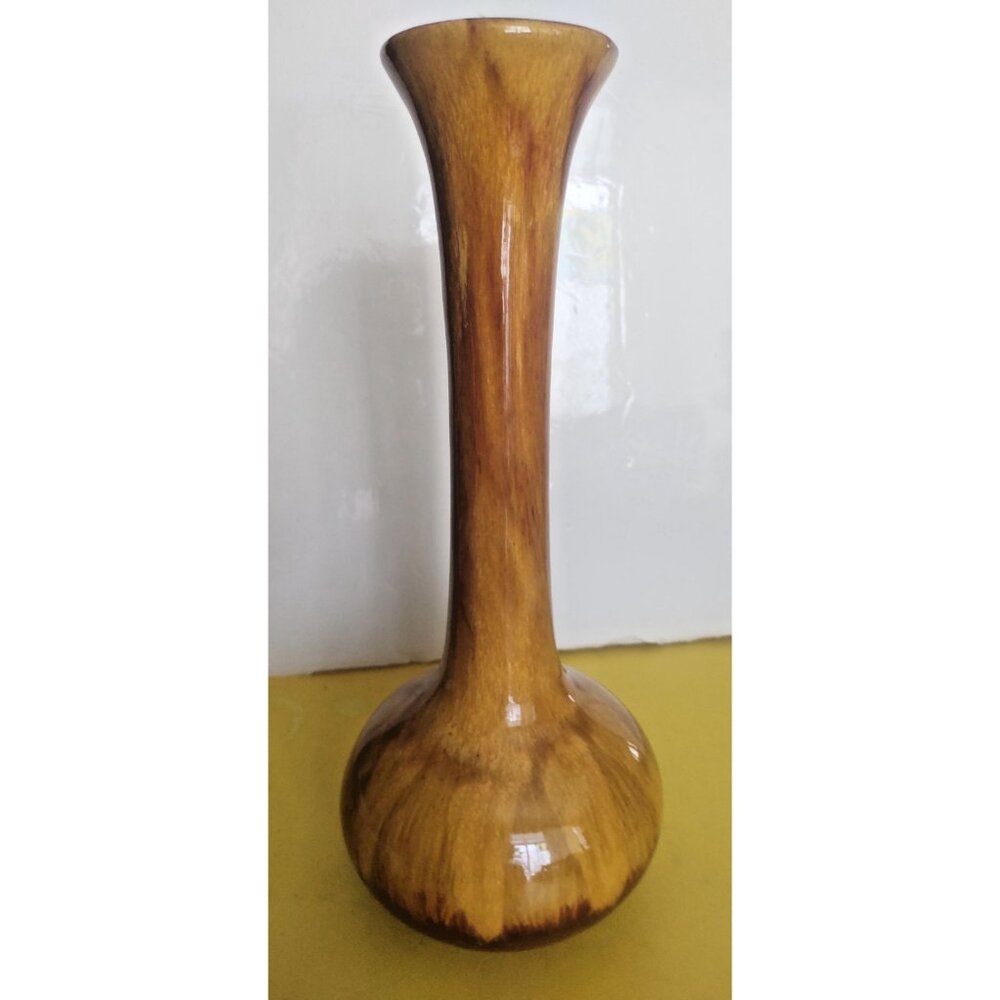 Vintage Blue Mountain Pottery Canada Drip glaze Vase 11" Gold, Brown